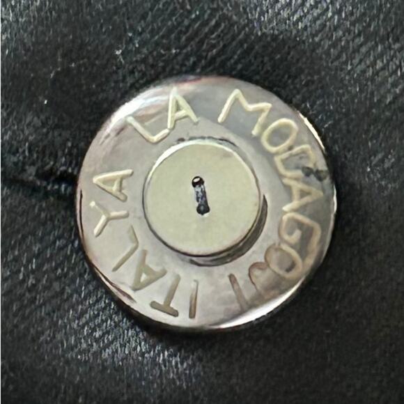 La Moda Goji Italya VTG Pencil Mini Skirt Women's 7A2/ US 2 Black Hemp Linen - Picture 4 of 8